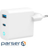 Зарядний пристрій Gembird 1х USB-A (QC3.0 18W) + 1xType-C (PD 65W) white (TA-UC-PDQC65L-W-01)