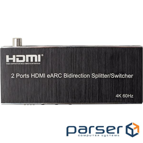 Двонаправлений розгалужувач PowerPlant 2 Ports HDMI eARC (CA914906)