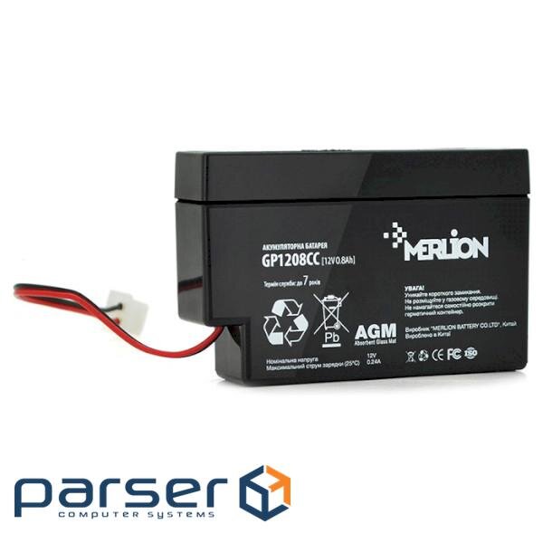 Акумуляторна батарея MERLION GP1208CC (12В, 0.8Ач) (GP1208СС)