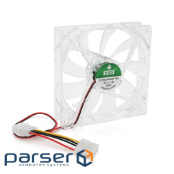 Кулер корпусний 12025 DC sleeve fan 4pin - 120*120*25мм, 12V/0,15A, 1900об/хв , White (HXS-White)
