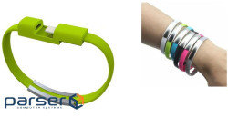 Кабель-браслет iPhone 5/5S/6/6+/iPad, зелений RTL (S0604)