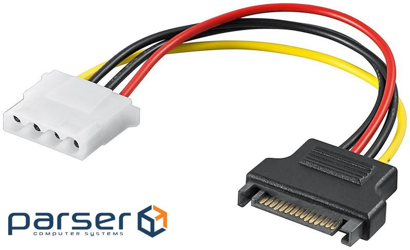 Power storage cable SATA 15p -> MoleX M/ F, 0.17m, HQ (75.09.3634-50)