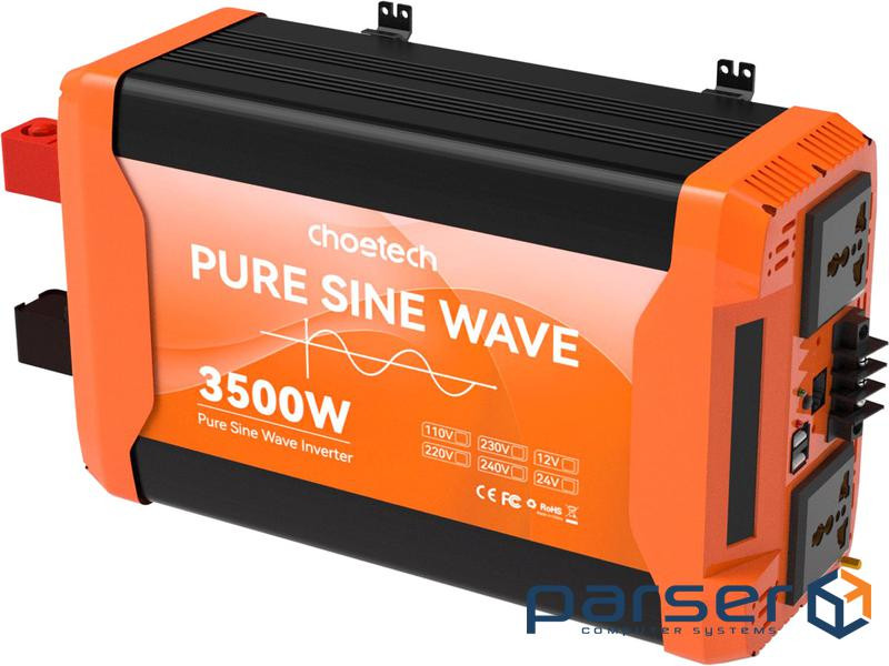 Автомобільний інвертор CHOETECH CJ3500Q-BK-ZX 12V/220V 1600W