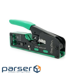 Інструмент VegGieg V-E111 для обтискання RJ-45 (8P8C) та RJ-12 / 11 (6P6C) 4P4C, Чорно / Зелені Q10