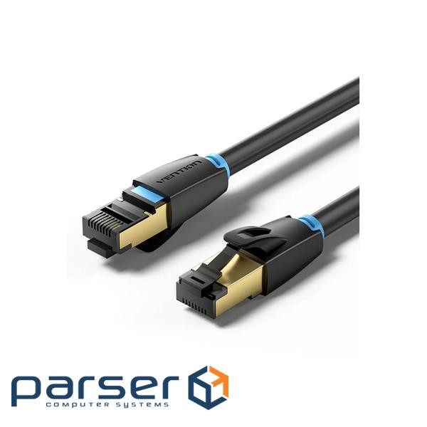 Патч-корд 8м, S/FTP cat 8 RJ-45 black Vention (IKABK)