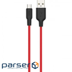 Кабель HOCO X21 Plus USB-A to Micro-USB 1м Black/Red (6931474711878)