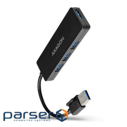 Хаб AXAGON HUE-G1A SuperSpeed USB SLIM hub, cable 14cm Type-A, Black
