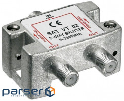 Перехідник Goobay антенний RF: F 1x2 F/F (Splitter), SAT 5-2450MHz Digital (75.06.7001-1)