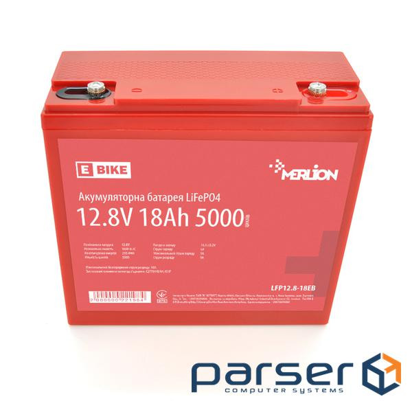 Літій-залізо-фосфатний акумулятор Merlion LiFePO4 12.8V 18AH (4S3P / BMS-20A), (181x7 (LFP12.8-18EB) Merlion LiFePO4 12.8V 18AH (4S3P / BMS-20A), (181x7 (LFP12.8-18EB)