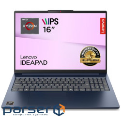 ноутбук 16FM/R5 7535HS/16/1TB SSD/UMA/DOS/BL/Cosmi c Blue LENOVO IdeaPad Slim 5 16ARP10 (83HU004RRA