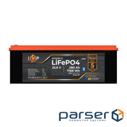 Акумулятор LP LiFePO4 25,6V - 280 Ah (7168Wh) (BMS 200A/200А) пластик Smart BT (37398)