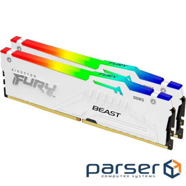 Модуль пам'яті KINGSTON FURY Beast RGB EXPO White DDR5 6000MHz 32GB Kit 2x16GB (KF560C30BWEAK2-32)