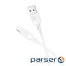 Дата кабель USB 2.0 AM to Lightning 1.0m Lenny silicone BX113 white BOROFONE (6941991115400)