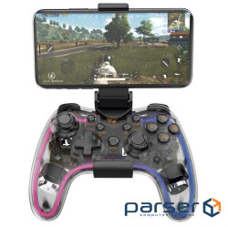 Геймпад Havit G180BT RGB, Transparent, бездротовий (Bluetooth 5.0), вібрація , 800 m (6939119044664)