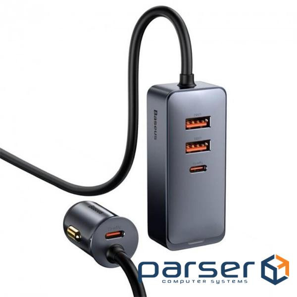 Автозарядка Baseus Share Together PPS with extension cord 120W 2U+2C Сіра (CCBT-A0G) (CCBT-A0G)