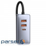 Автозарядка Baseus Share Together PPS with extension cord 120W 2U+2C Сіра (CCBT-A0G) (CCBT-A0G)