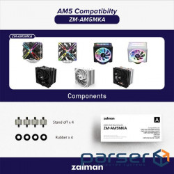 Кріплення для AMD AM5 Zalman ZM-AM5MKA, CNPS10X PERFORMA BLACK/WHITE, CNPS10X PERFORMA ST, CNPS16X B AMD AM5 Zalman ZM-AM5MKA, CNPS10X PERFORMA BLACK/WHITE, CNPS10X PERFORMA ST, CNPS16X B