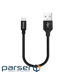 Date cable USB 2.0 AM to Micro 5P 0.25m black ColorWay (CW-CBUM048-BK)