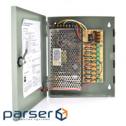 Pulse power supply unit 12V-15A / 9CH in a box with a perforated, 9-channel lock , Q20