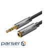 Кабель мультимедійний 3.5mm M to 3.5mm F 1.0m AV118 gray Ugreen (10592) (90402033)