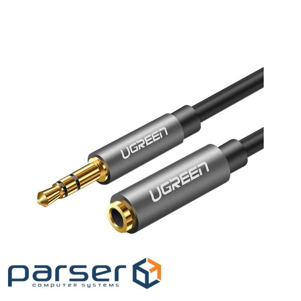 Кабель мультимедійний 3.5mm M to 3.5mm F 1.0m AV118 gray Ugreen (10592) (90402033)