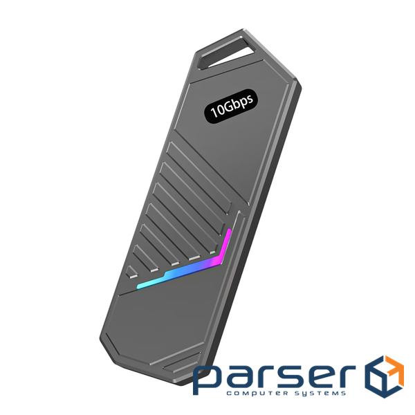 Кишеня Dynamode зовн. для M.2 SSD NVMe ч-з USB3.2 GEN2 Type-C алюміній темно-сіра (DM-CAD-SSD14-N)