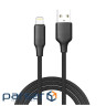 Дата кабель USB 2.0 AM to Lightning 1.0m 3A TPE embossed black ColorWay (CW-CBUL101-BK)