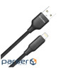 Дата кабель USB 2.0 AM to Lightning 1.0m 3A TPE embossed black ColorWay (CW-CBUL101-BK)