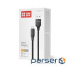 Дата кабель USB 2.0 AM to Lightning 1.0m 3A TPE embossed black ColorWay (CW-CBUL101-BK)