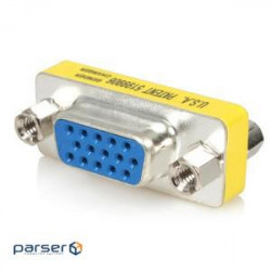 Adapter VGA to VGA HD15 F/ F, адаптер 1:1 Nickel, желтый (78.01.4404-100)