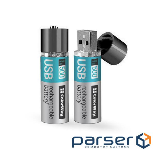 Акумулятор ColorWay AA USB 1200 mAh 1.5V R6 * 2 (CW-UBAA-02)