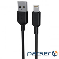 Дата кабель USB 2.0 AM to Lightning 1.0m Fast T-L829 Black T-Phox