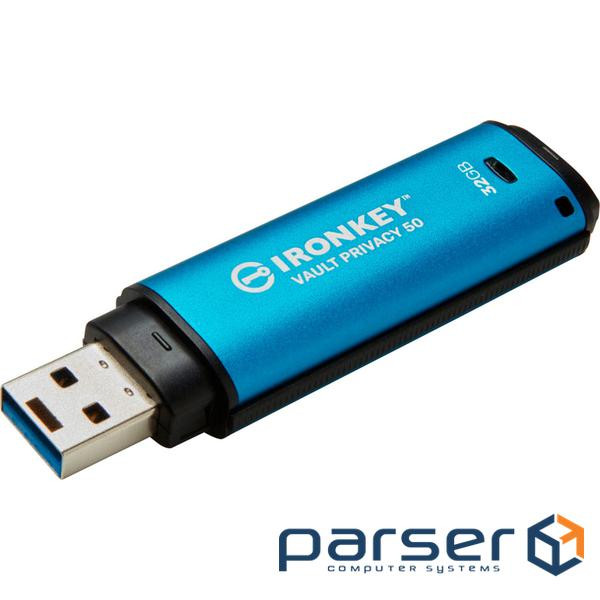 USB флеш накопичувач Kingston 32GB IronKey Vault Privacy 50 USB 3.2 (IKVP50/32GB)