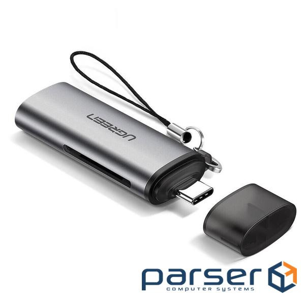 Зчитувач флеш-карт UGREEN USB Type-C 3.1 to TF/SD CM184 Gray (50704)