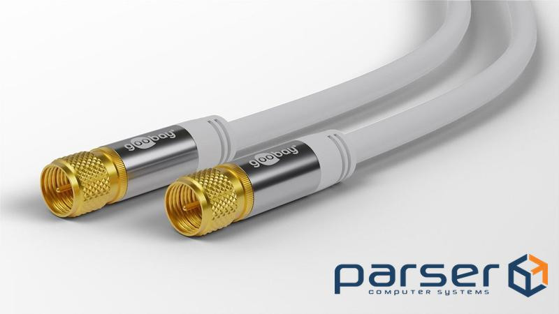 Кабель антенний-подовжувач RF:F M/M 5.0m,D=8.0mm 4xShielded (128 жил) Cu,білий (75.07.0644-1) (75.07.0644-1)