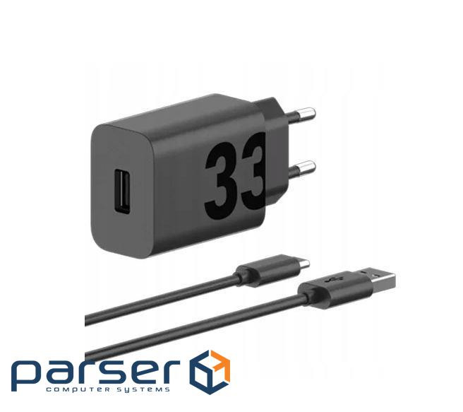 Зарядний пристрій MOTOROLA 33W USB-А +кабель 1m(MC-332L)ч 