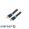 Кабель мультимедійний HDMI M to HDMI M 10.0m 1080p60Hz flat black Vention (AAKBL)