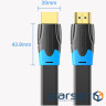 Кабель мультимедійний HDMI M to HDMI M 10.0m 1080p60Hz flat black Vention (AAKBL)