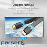 Кабель мультимедійний HDMI M to HDMI M 10.0m 1080p60Hz flat black Vention (AAKBL)