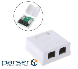 Розетка настінна 2 портова, Сat6, UTP, біла KINGDA KD-WP6035-C6