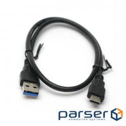 Date cable USB 3.0 AM to Type-C 0.5m PowerPlant (KD00AS1253)