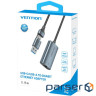 Перехідник USB-C + USB A to RJ45 Ethernet 1000Mbps 0.15m aluminum gray Vention (CFQHB)