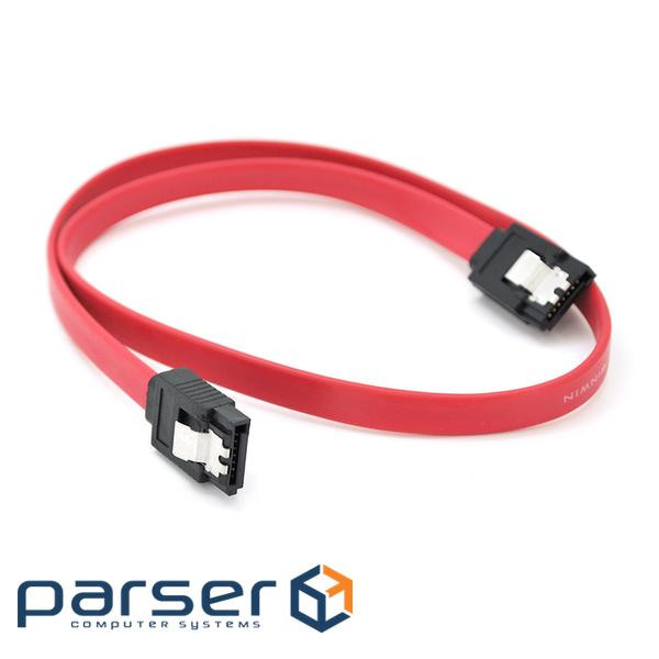 Кабель інтерфейсний VEGGIEG ST304 SATA3.0, 1м, загнутий з засувкою, червоний (YT-ST304)
