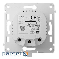 Бездротовий розумний сенсорний димерний вимикач світла Ajax LightCore (Dimmer) [55] (8EU) ASP white