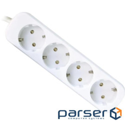 Подовжувач DEFENDER E418 White, 4 розетки, 1.8м (992250)