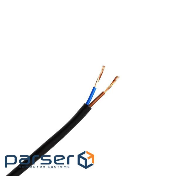Wire of PVS 2х1.0 mm2 multicore, PVC isolation and cover, black (PVS 2х 1.0 BK)