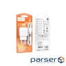 Зарядний пристрій HOCO C141A 2xUSB + cable USB to Lightning white (6942007627870)