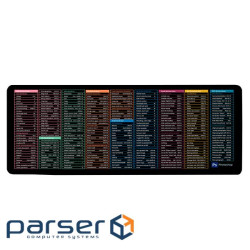 Коврик 300*700 тканинний English Shortcut keys-2 з боковою прошивкою, товщина 2 мм , (ESK2-300-700)