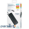 Повербанк PLATINET Powerbank w/Type-C cable, QC, PD 70W 20000mAh Black (PMPB2070)