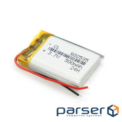 Літій-полімерний акумулятор 6*25*35mm (Li-ion 3.7В 500мА&middot,год) (602535) ) (602535)